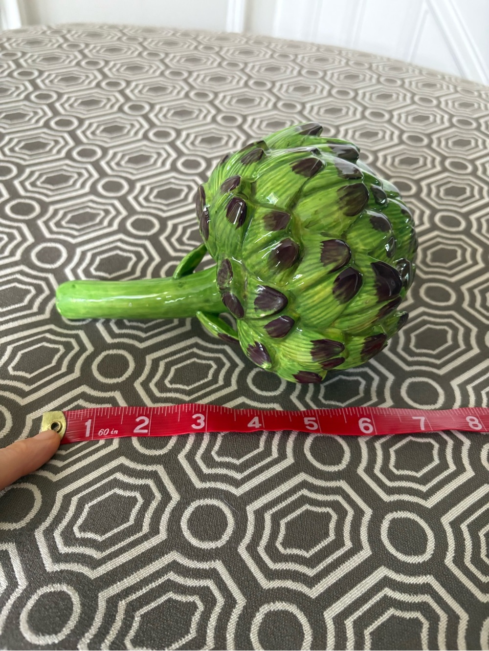 Hand-Painted Ceramic Artichoke Sculpture - Green - Picture 4 of 16